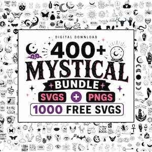 Mystical SVG PNG Bundle, Boho Celestial svg bundle, Spiritual Woman Mystic Moon svg, Witchy svg, Magic Svg, Mystic Cat svg, Witchcraft Svg