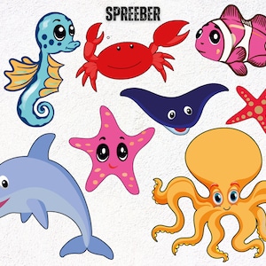 Meer Tier SVG, Meeresschildkröte svg, Schildkröte svg, Wal SVG, Meer Tier ClipArt, niedliche Ozean Tiere geschnitten Datei, Baby Ozean Tier SVG, Delfin svg