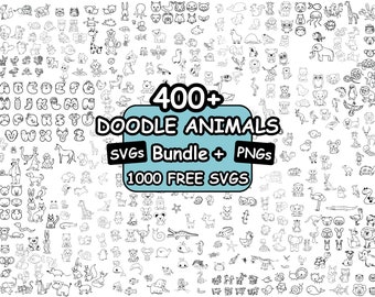 Animal svg bundle, Doodle Svg, Pet svg, Animal clipart, nursery svg, Baby Animal Svg, Animal clipart, Zoo, Safari animal svg, Doodles Png