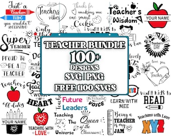 Teacher SVG Bundle, School Elements, Pencil Designs (Digital Download)
