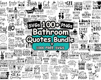 Pacote de SVG com frases para banheiro, placa de banheiro em SVG, PNG, SVG para lavabo, frase para banheiro, SVG para banheiro, PNG, SVG engraçado para banheiro, arquivo de corte para Cricut