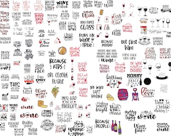 Paquete SVG de vino, SVG de vino, Paquete SVG de alcohol, SVG de copa de vino, SVG de frases divertidas sobre vino, SVG de cita sobre vino, Archivos de corte SVG de vino para Cricut, Vino PNG