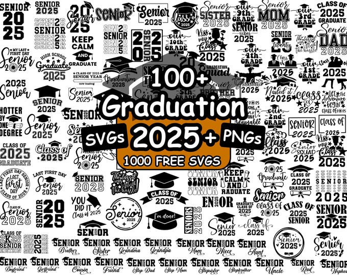 Graduation Svg Bundle, Class of 2025 Svg Bundle, Senior 2025 SVG Bundle ...