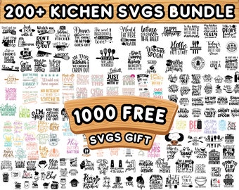 Kitchen SVG Design Bundle, Quotes, Monograms (200+ Files) (PNG, SVG)