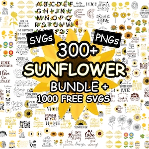 Gift Sunflower Svg Bundle, Sunflower Png Bundle, Sunflower Clipart, Sunflower Monogram, Sunflower cut file Sunflower tumber design Sunflower