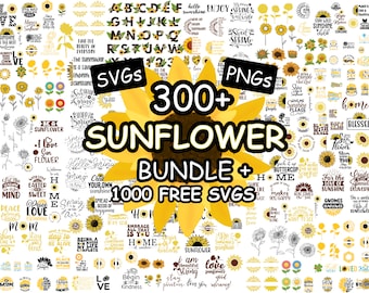 Sonnenblume SVG Bundle, Clipart, Monogramm, Becher Design (Digitale Dateien)