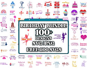 Paquete de SVG de cumpleaños retro, SVG de cumpleañera, SVG de fiesta de cumpleaños, clipart de cumpleaños, SVG de pastel de cumpleaños, archivo SVG de cumpleaños, fiesta de cumpleaños png