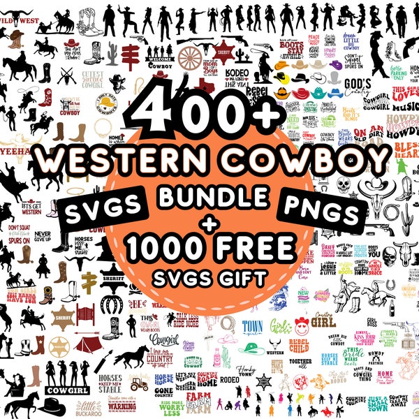 Western Cowboy Svg Bundle, Png, Western svg, Cowboy svg, Rodeo svg, Cowboy Hat Svg, Cowgirl svg, Cowboy boots svg, Western Country Music Svg