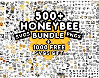 Paquete SVG de abeja, PNG de abeja, archivos de corte de Cricut (más de 500 diseños)