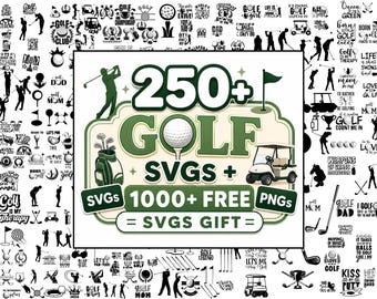 Golf SVG Bundle, Golfer Clipart, Golf Cart, Golf Quotes Svg, Golf Split Monogram Svg, Golf Name Frame, Golf Club Digital Files, Golf Png Jpg