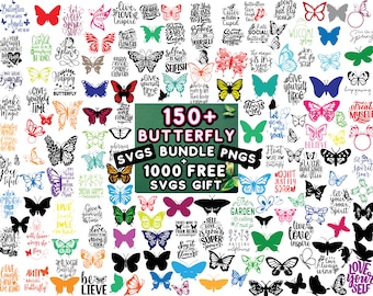 Butterfly SVG Bundle, Quotes, Clipart, Silhouette (Digital Download)