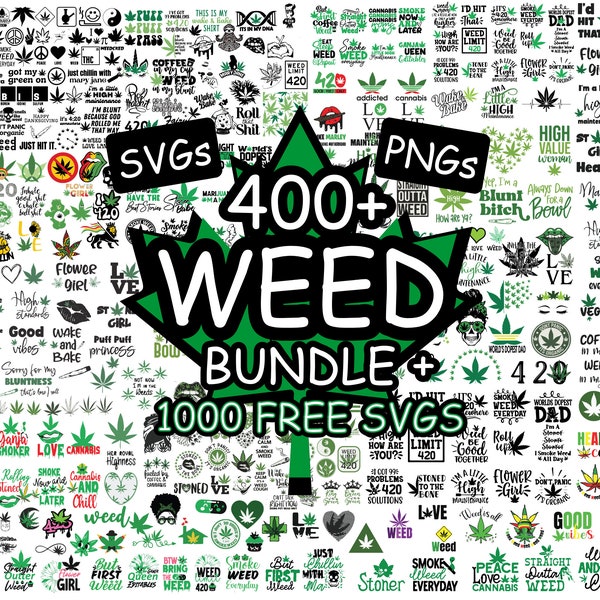 Onkruid SVG bundel, marihuana SVG, onkruid blad SVG bundel, onkruid citaten SVG, Stoner SVG bundel, onkruid PNG bundel, roken SVG, hippie SVG voor Cricut