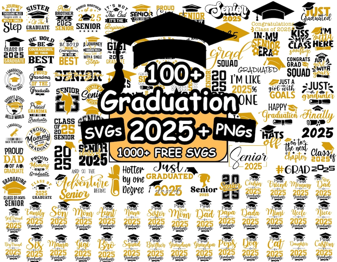 Graduation Svg Bundle, Class of 2025 Svg Bundle, Senior 2025 SVG Bundle ...