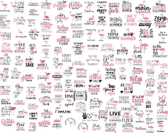 Pacote de SVGs de flamingo, Pacote de SVGs de flamingo, SVG de citações de flamingo, PNG de flamingo, Silhuetas de monograma de flamingo em SVG, Flamingo flutuante, Placa para varanda