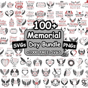 メモリアルデーSVGバンドル、安らかに眠ってくださいSVG、追悼の言葉SVG、インスピレーションSVG、お悔やみSVG、愛を込めて追悼SVG PNG、天使の羽SVG