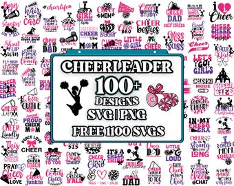 Cheerleader svg bundle, Cheerleader Shirt, Cheerleading Svg, Cheer Squad Svg, Cheer Clipart, Pom Pom svg, Cheerleader Monogram,Cheer Clipart