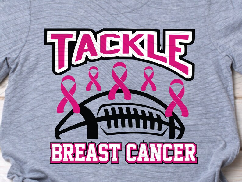 Tmd Ribbon Tackle Breast Cancer Football Ribbon SVG, Cricut Silhouette (digital ...