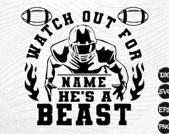 Beast Football Player Silhouette, Team Game Clipart (svg, png, eps, jpg)