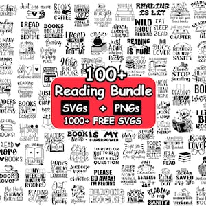 Bundle Svg de lecture, svg pour amateurs de livres, bibliothécaire svg, svg citations de livres, livre vers svg, svg de lecteur de livre, lecture de livres Svg pour Cricut, livre svg