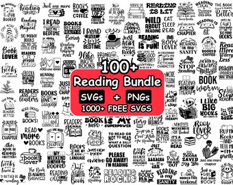 Reading Svg Bundle, Book Lovers svg, Librarian svg, Book Quotes svg, Book Worm svg, Book Reader Svg, Reading Books Svg for Cricut, Book svg