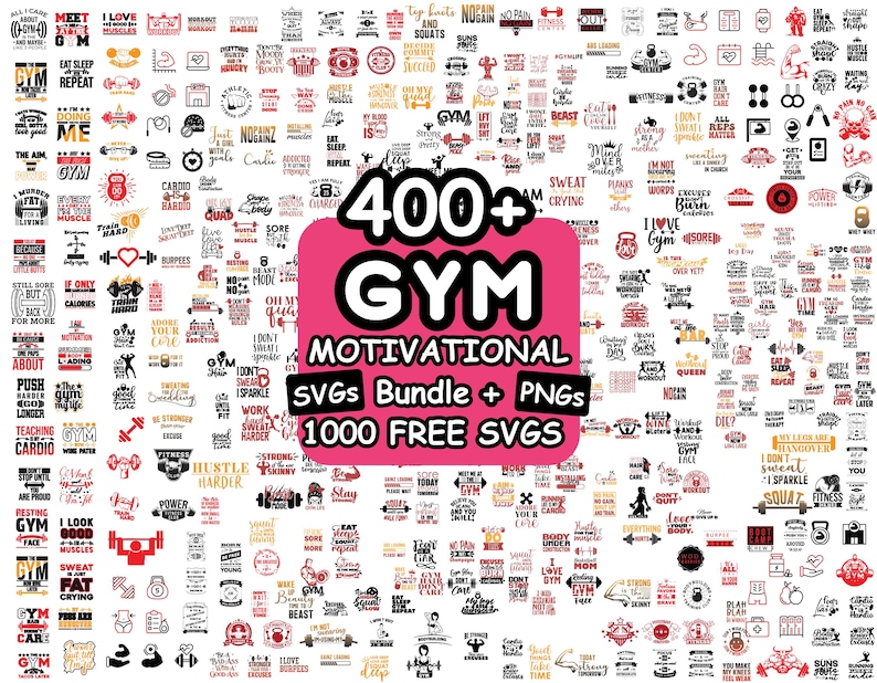 Funny Gym Svg Bundle, Workout Svg Bundle,Motivational Quotes Svg bundle, Fitness Svg, Gym Cut File,Cardio Quote, Gym Girl Svg, Gym Shirt Svg image 1