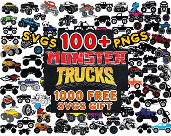 Pacote SVG de Monster Truck, clipart de chamas (mais de 100 SVG e PNG)