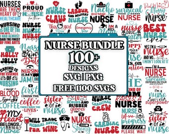 Mega paquete SVG de enfermera, Futura enfermera SVG, Frases de enfermera, Vida de enfermera, Doctor SVG, Enfermera superhéroe, Enfermera pediátrica SVG con estetoscopio, Silueta