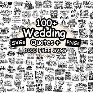 Bundle Svg citations mariage, M. et Mme Svg, Clipart mariage, mariage signe dessins svg, SVG de la mariée, marié SVG, svg Just Married Cricut