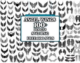 Pacote de asas de anjo SVG, esboço de asas PNG, arquivo de corte de asas para silhueta, pacote de asas de anjo SVG memorial, formato de asa, memorial SVG, ripar SVG