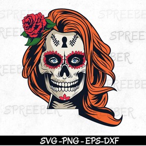 Sugar Skull Mädchen SVG, mexikanischen Schädel svg, Mädchen Schädel png, Tag der Toten svg, Dia de los Muertos svg png, Candy Schädel svg, Cinco de Mayo svg