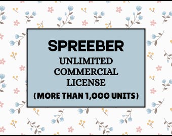 Spreeber Commerial License For All Designs | Commercial License for Digital Products | Extended Use for Small Business | Commercial Use