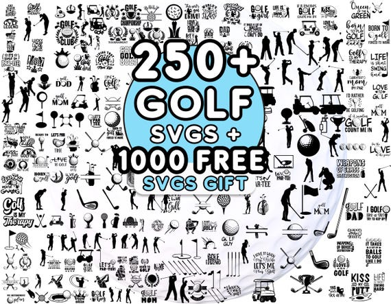Golf SVG Bundle, Golfer Clipart, Golf Cart, Golf Quotes Svg, Golf Split Monogram Svg, Golf Name Frame, Golf Club Digital Files, Golf Png Jpg