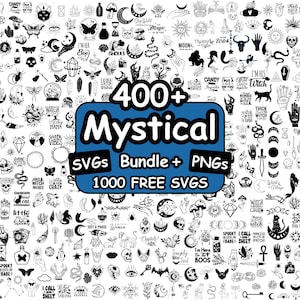 Bundle mystique, svg lune mystique, svg céleste, sorcière svg, svg magique, chat mystique, sorcellerie Svg, svg céleste pour cricut