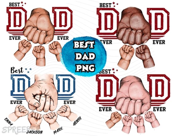 Best Dad Ever Png, Fist Bump Set Png, America Flag Design, Personalized Dad Hand Fist Bump Png, Happy Father's Day Png, Sublimation File