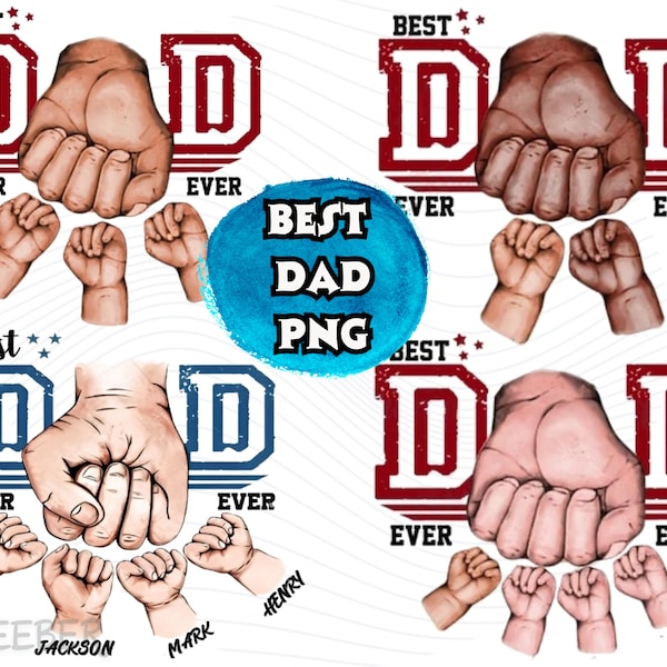 Best Dad Ever Png, Fist Bump Set Png, America Flag Design, Personalized Dad Hand Fist Bump Png, Happy Father's Day Png, Sublimation File