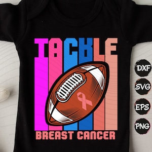 Tackle breast cancer svg, Breast cancer football svg, cancer awareness svg, ovarian cancer svg, Cancer Ribbon svg file for Cricut Silhouette