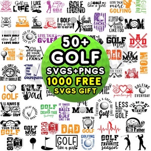 Golf Svg, Golf Svg Bundle, Golf Png, Golf Split monogramme Svg, cadre nom golf, Golf Club Svg, Clipart Svg balle de golf, fichiers svg de golf pour cricut