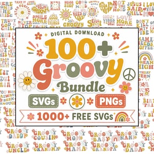 Groovy Svg, Bundle, Mega Groovy Family Svg Png Bundle, Groovy One svg, Groovy Dad svg, Groovy mama svg, boho svg, hippie svg, Wavy Retro svg