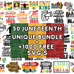 以下が含まれることがあります： JuneteenthのユニークなSVGデザイン50個と、無料のSVG1000個のセットです。デザインには、「Juneteenth」、「Black History Month」、「Free-ish Since 1865」、「Black King」、「Dream Big」、「Stop the Hate」、「Making My Ancestors Proud」など、さまざまなテキストとグラフィックが含まれています。