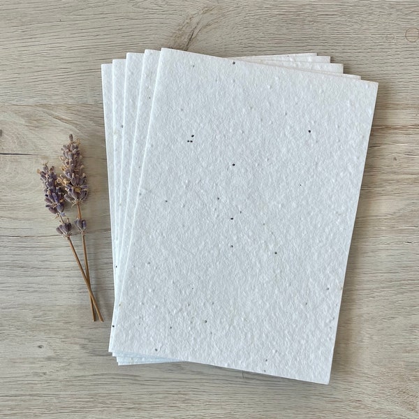 300 gsm 5x7" Basil Seed Paper Flower | Handmade Herb Seed Flower Paper Cards | Botanical Paper Cards Wedding Invitation Paper Flower