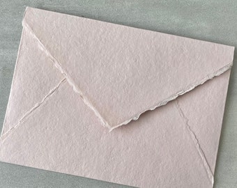 SAMPLE Cotton Envelopes Handmade Deckled Edge Torn Edge Paper Deckle Edge Paper Wedding Suite Invitations RSVP Stationery Stationary