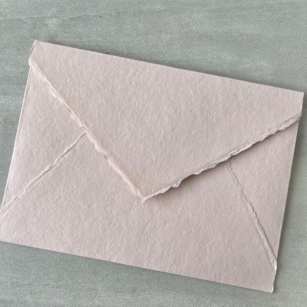 SAMPLE Cotton Envelopes Handmade Deckled Edge Torn Edge Paper Deckle Edge Paper Wedding Suite Invitations RSVP Stationery Stationary