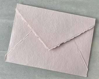 A7 BLUSH pink Cotton Envelopes A7 Cotton Envelope Deckle Edge Paper Deckled Edge Paper Cotton  Envelopes Handmade Paper Wedding Invitations