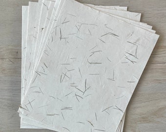 20x25 cm Teebaumblatt handgeschöpftes Papier gepresstes Blumenblatt | Samenblumenpapierkarten | Botanische Papierkarten Hochzeitseinladungspapierblume