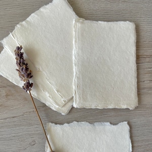 2.5x3.5&quot; IVORY 150 gsm Wedding Escort Cards Place Cards Business Cards Table Numbers Handmade Cotton Paper Torn Edge Deckled Edge Paper