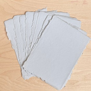 5x7" DUSTY BLUE 150gsm Handmade Deckled Edge Cotton Rag Paper Deckle Edge Paper White Cotton Paper Stationery Wedding Calligraphy Paper