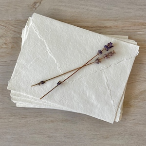 IVORY A6 Cotton Handmade Envelopes A6 Cotton Rag Paper Envelopes Deckled Edge Deckle Edge Paper Handmade Paper Wedding Invitation Envelopes