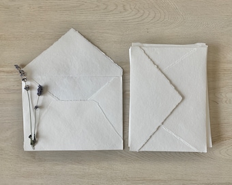A7 IVORY Cotton Envelopes A7 Cotton Envelope Deckle Edge Paper Deckled Edge Paper Cotton Paper Envelopes Handmade Paper Wedding Invitations