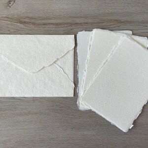 Handmade Deckle Edge Paper - 20 Sheets, 7x9 Inches, 150 GSM, Ivory White, 100% Cotton - View #9