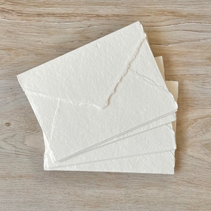 IVORY 4Bar A1 Cotton Envelopes RSVP Envelopes Deckled Edge Envelopes Deckle Envelopes Torn Edge Envelopes Cotton Rag Letter Writing Paper